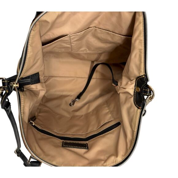 Dooney & Bourke Large Two Pocket Satchel Crossbody Nylon Bag Black Old Money - Picture 4 of 16